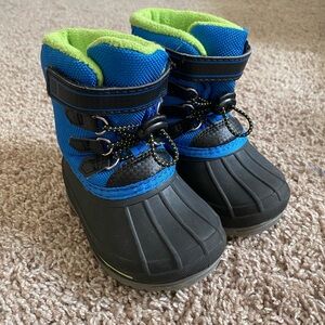 Blue and Green Kids Winter Boots